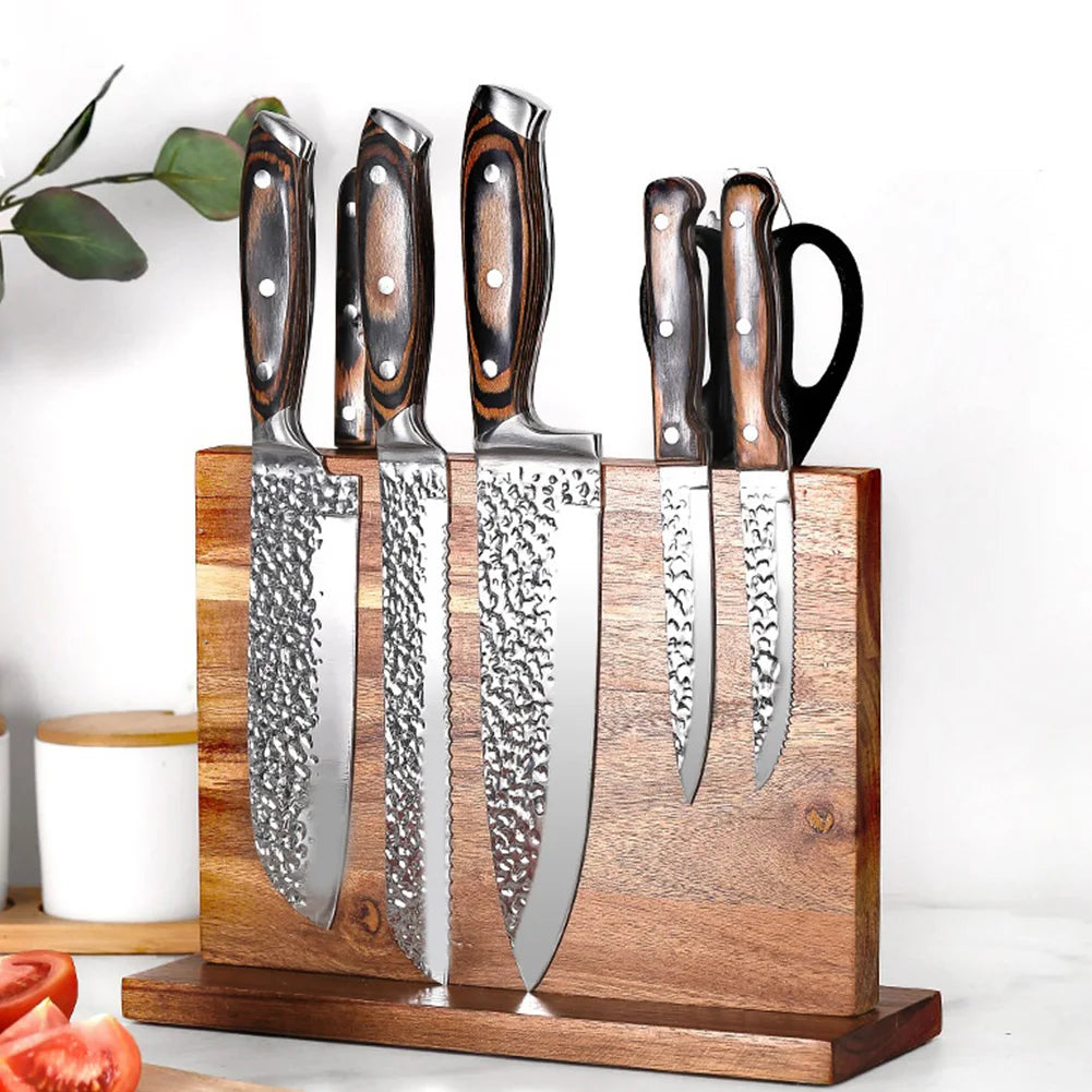 Magnetic Double-Sided Knife Block Knife Display Rack Strong Magnetism Knife Holder for Kitchen Counter Multifunctional Storage