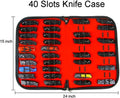 Knife Display Case, Knife Case, Knife Storage Case for 40+ Pocket Knives, Folding Knife Holder Organizer, Knives Roll Collection