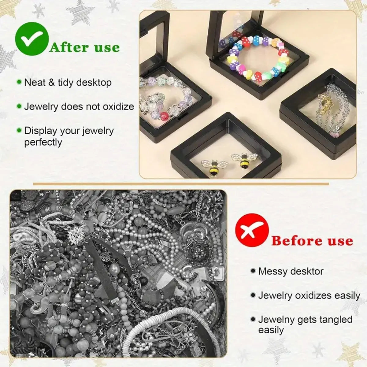 10pcs,Floating display box with base, transparent film display box for knife display and storage