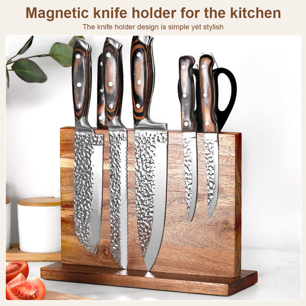 Magnetic Double-Sided Knife Block Knife Display Rack Strong Magnetism Knife Holder for Kitchen Counter Multifunctional Storage