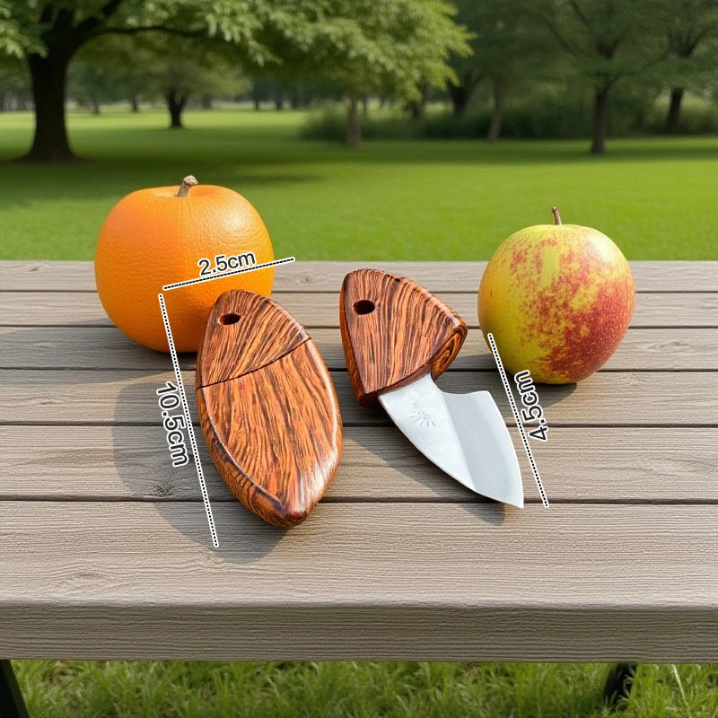 Portable Multipurpose Sharp Fruit Knife Mini Knife EDC Woodgrain Box Pocket Knife Outdoor Knife