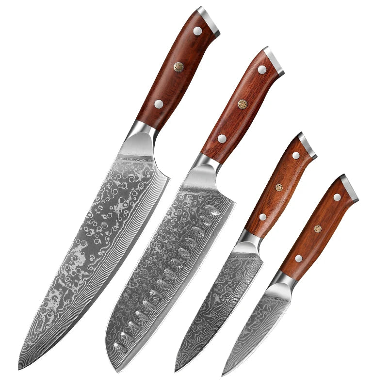 Kitchen Chef Knife Set 67 Layer Damascus Stee Super Sharp Cleaver Knife Premium Kitchen fruit Knife Kitchen Cooking Tools