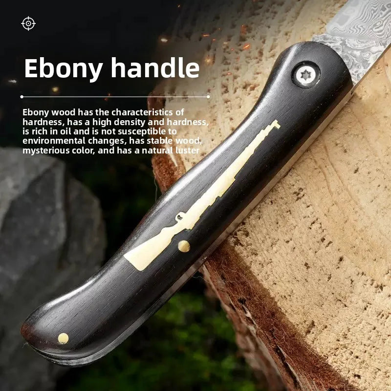 Pocket Folding Knife Damascus VG10 Steel Wooden Handle No Lock Portable Travel Camping Cutting Outdoor Tool Holiday Gift