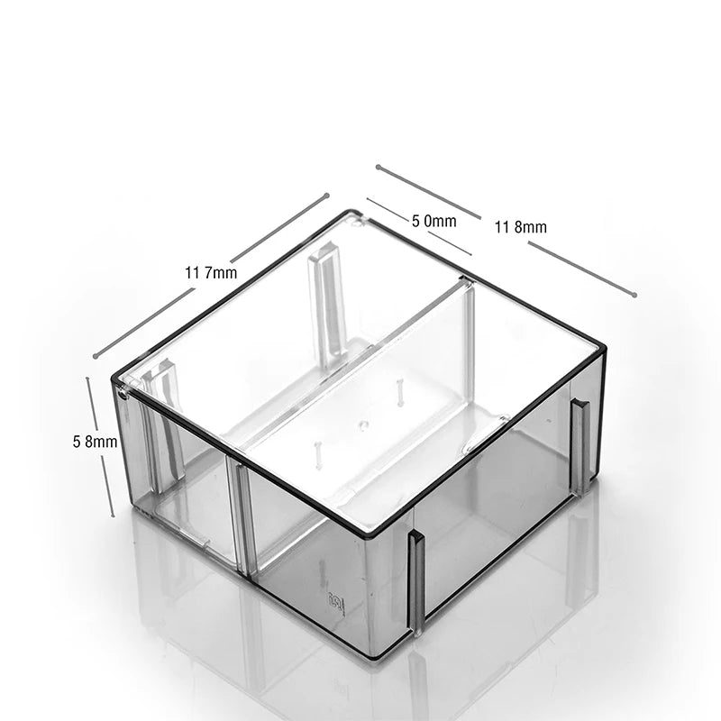 1 Set Double Layer Small Scale Collection Display Box Transparent Dustproof Storage Box Large Capacity Desktop Organizer Box